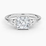Adorned Opera Three Stone Diamond Ring (1/2 ct. tw.) Platinum Princess Engagement Ring