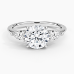 Adorned Opera Three Stone Diamond Ring (1/2 ct. tw.) Platinum Round Engagement Ring