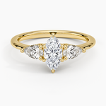 Adorned Opera Three Stone Diamond Ring (1/2 ct. tw.) Yellow Gold 18k Marquise Engagement Ring