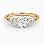 Adorned Opera Three Stone Diamond Ring (1/2 ct. tw.) Yellow Gold 18k Round Engagement Ring