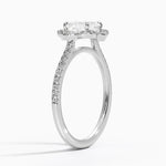 Reina Halo Diamond Ring Platinum Asscher Engagement Ring