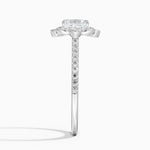 Reina Halo Diamond Ring Platinum Asscher Engagement Ring