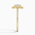 Reina Halo Diamond Ring Yellow Gold 18k Asscher Engagement Ring