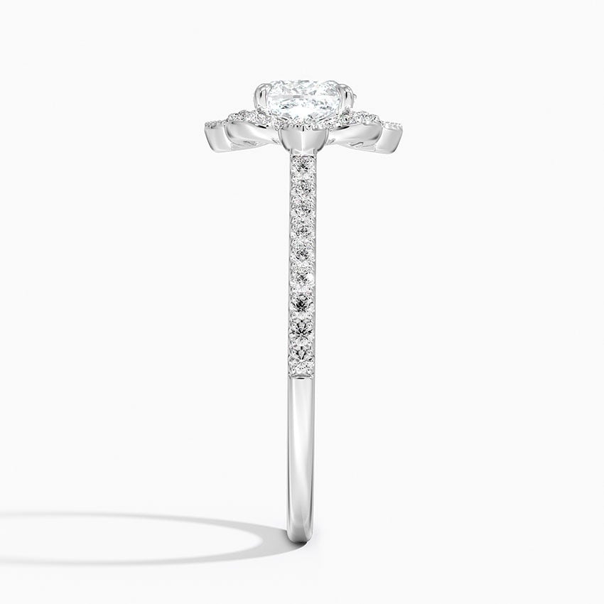 Reina Halo Diamond Ring Platinum Cushion Engagement Ring