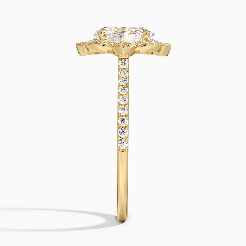 Reina Halo Diamond Ring Yellow Gold 18k Oval Engagement Ring