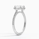 Reina Halo Diamond Ring Platinum Princess Engagement Ring