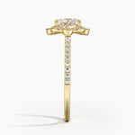 Reina Halo Diamond Ring Yellow Gold 18k Princess Engagement Ring