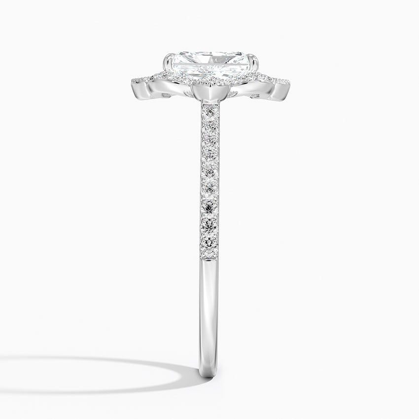 Reina Halo Diamond Ring Platinum Radiant Engagement Ring