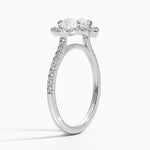Reina Halo Diamond Ring Platinum Round Engagement Ring