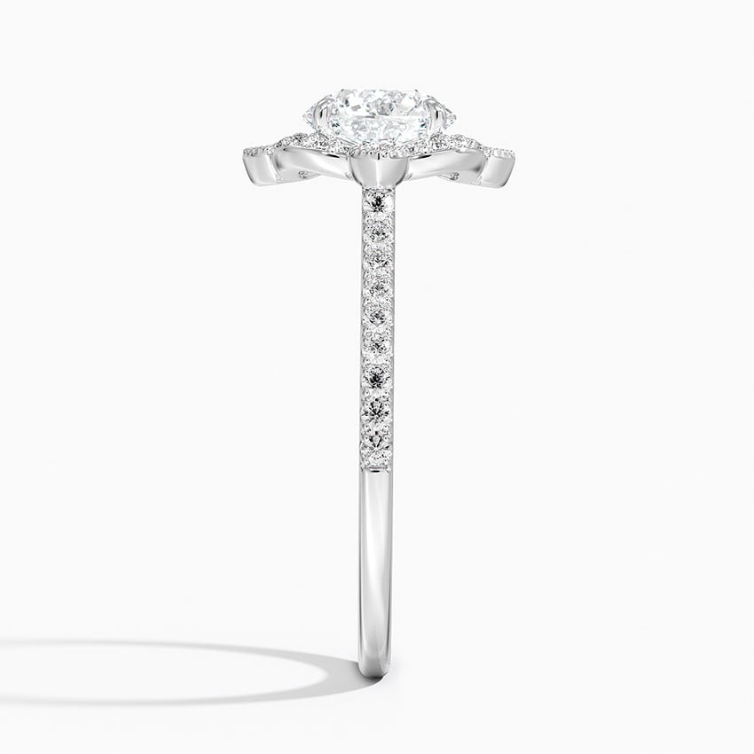 Reina Halo Diamond Ring Platinum Round Engagement Ring