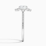 Reina Halo Diamond Ring Platinum Round Engagement Ring