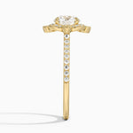 Reina Halo Diamond Ring Yellow Gold 18k Round Engagement Ring