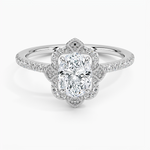 Reina Halo Diamond Ring Platinum Oval Engagement Ring