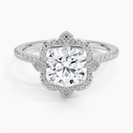 Reina Halo Diamond Ring Platinum Round Engagement Ring