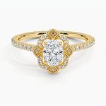 Reina Halo Diamond Ring Yellow Gold 18k Oval Engagement Ring