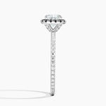 Waverly Halo Diamond Ring with Black Diamond Accents Platinum Cushion Engagement Ring
