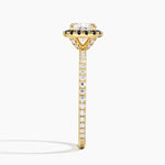 Waverly Halo Diamond Ring with Black Diamond Accents Yellow Gold 18k Cushion Engagement Ring