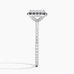 Waverly Halo Diamond Ring with Black Diamond Accents Platinum Emerald Engagement Ring