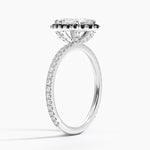 Waverly Halo Diamond Ring with Black Diamond Accents Platinum Marquise Engagement Ring