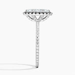 Waverly Halo Diamond Ring with Black Diamond Accents Platinum Marquise Engagement Ring