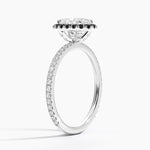 Waverly Halo Diamond Ring with Black Diamond Accents Platinum Oval Engagement Ring