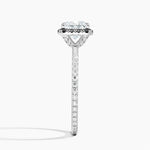 Waverly Halo Diamond Ring with Black Diamond Accents Platinum Princess Engagement Ring