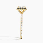 Waverly Halo Diamond Ring with Black Diamond Accents Yellow Gold 18k Princess Engagement Ring