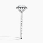Waverly Halo Diamond Ring with Black Diamond Accents Platinum Round Engagement Ring