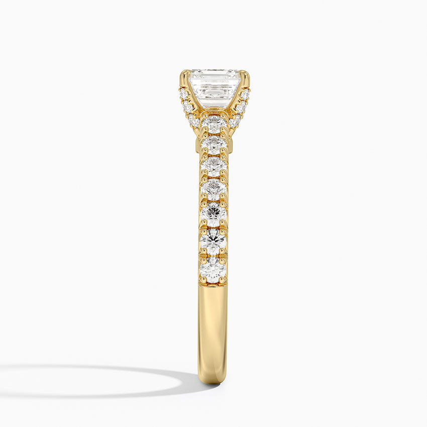 Sienna Half Coverage Hidden Accents Diamond Ring (1/2 ct. tw.) Yellow Gold 18k Asscher Engagement Ring