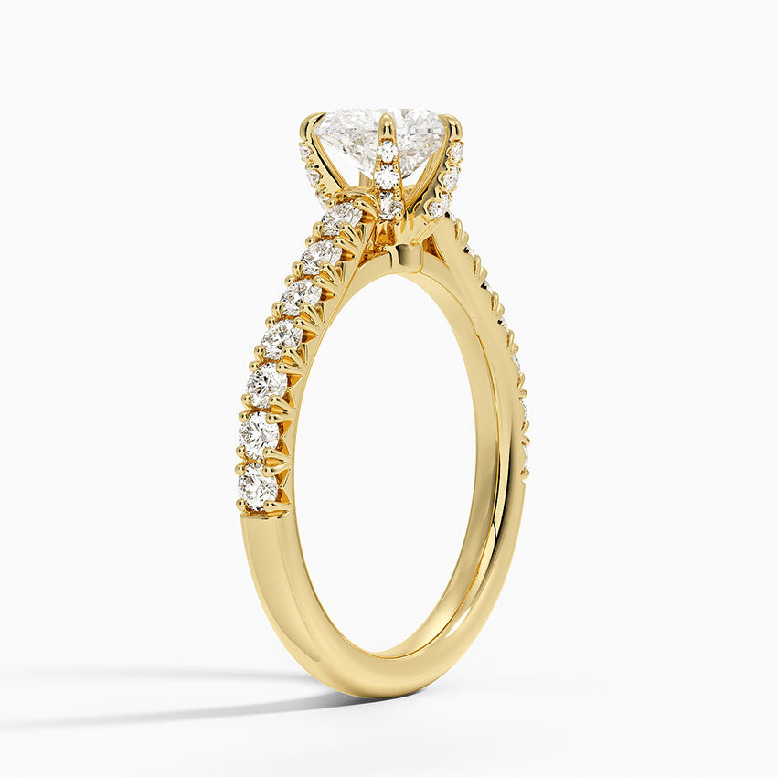 Sienna Half Coverage Hidden Accents Diamond Ring (1/2 ct. tw.) Yellow Gold 18k Heart Engagement Ring