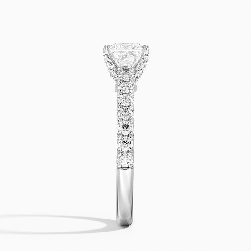 Sienna Half Coverage Hidden Accents Diamond Ring (1/2 ct. tw.) Platinum Princess Engagement Ring