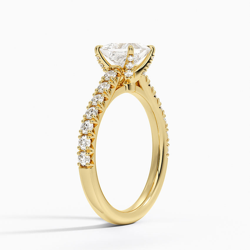 Sienna Half Coverage Hidden Accents Diamond Ring (1/2 ct. tw.) Yellow Gold 18k Princess Engagement Ring