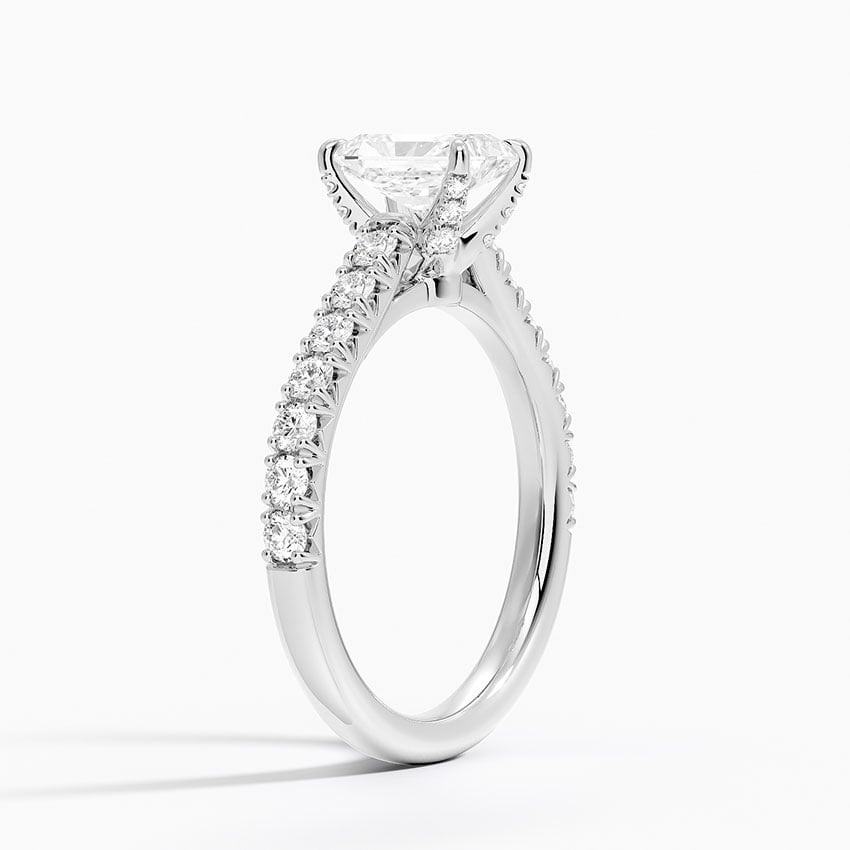 Sienna Half Coverage Hidden Accents Diamond Ring (1/2 ct. tw.) Platinum Radiant Engagement Ring