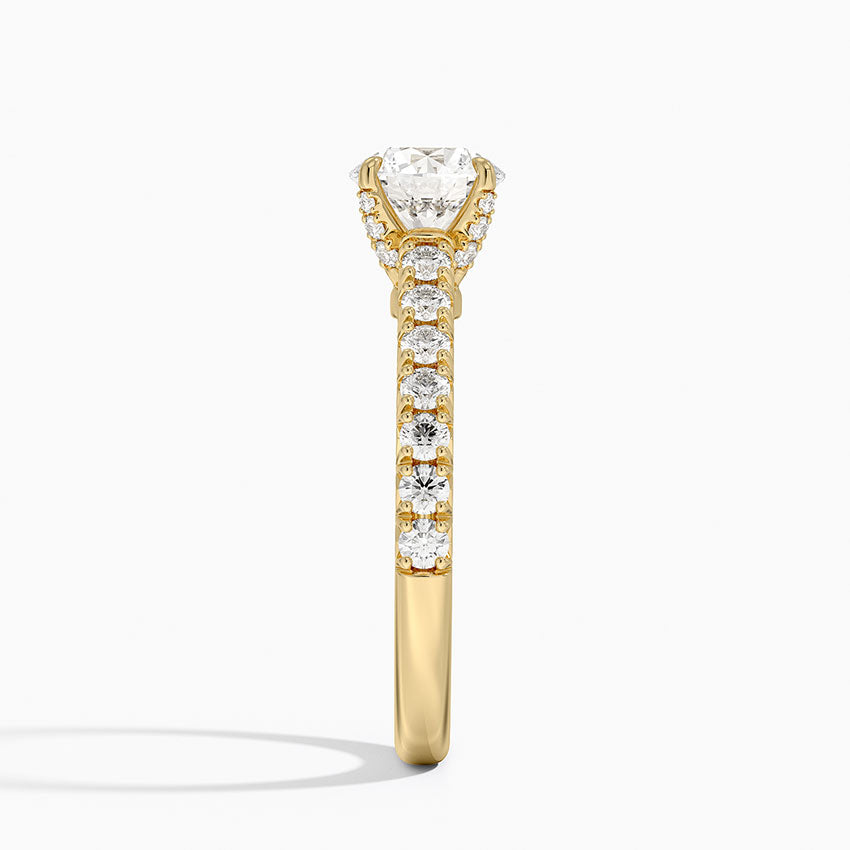 Sienna Half Coverage Hidden Accents Diamond Ring (1/2 ct. tw.) Yellow Gold 18k Round Engagement Ring