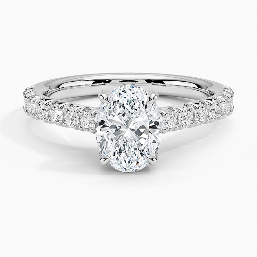 Sienna Half Coverage Hidden Accents Diamond Ring (1/2 ct. tw.) Platinum Oval Engagement Ring