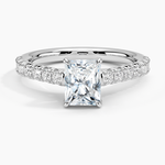 Sienna Half Coverage Hidden Accents Diamond Ring (1/2 ct. tw.) Platinum Radiant Engagement Ring