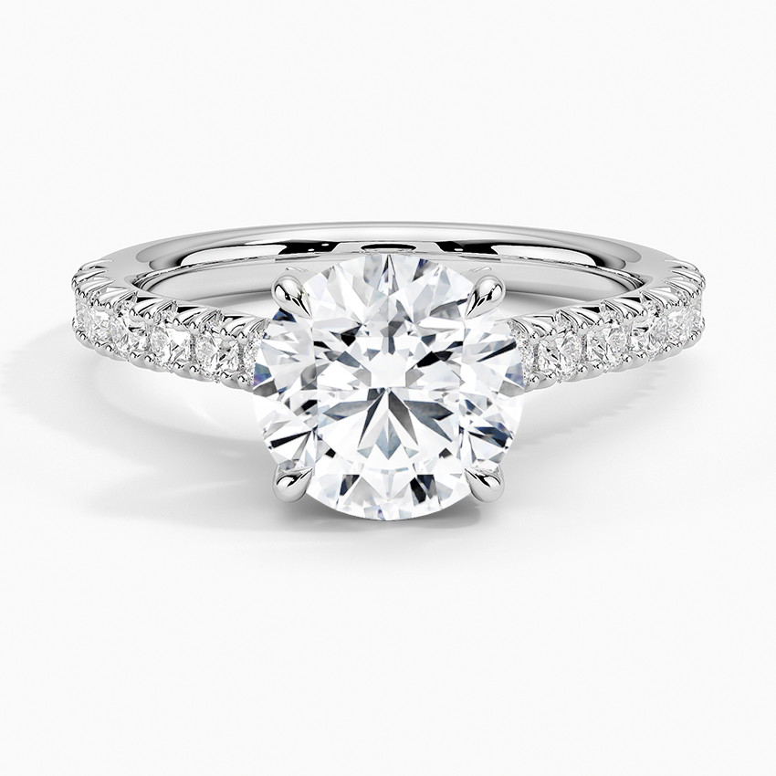 Sienna Half Coverage Hidden Accents Diamond Ring (1/2 ct. tw.) Platinum Round Engagement Ring
