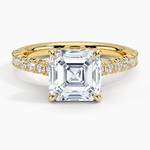 Sienna Half Coverage Hidden Accents Diamond Ring (1/2 ct. tw.) Yellow Gold 18k Asscher Engagement Ring