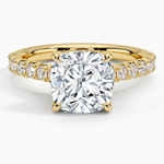 Sienna Half Coverage Hidden Accents Diamond Ring (1/2 ct. tw.) Yellow Gold 18k Cushion Engagement Ring