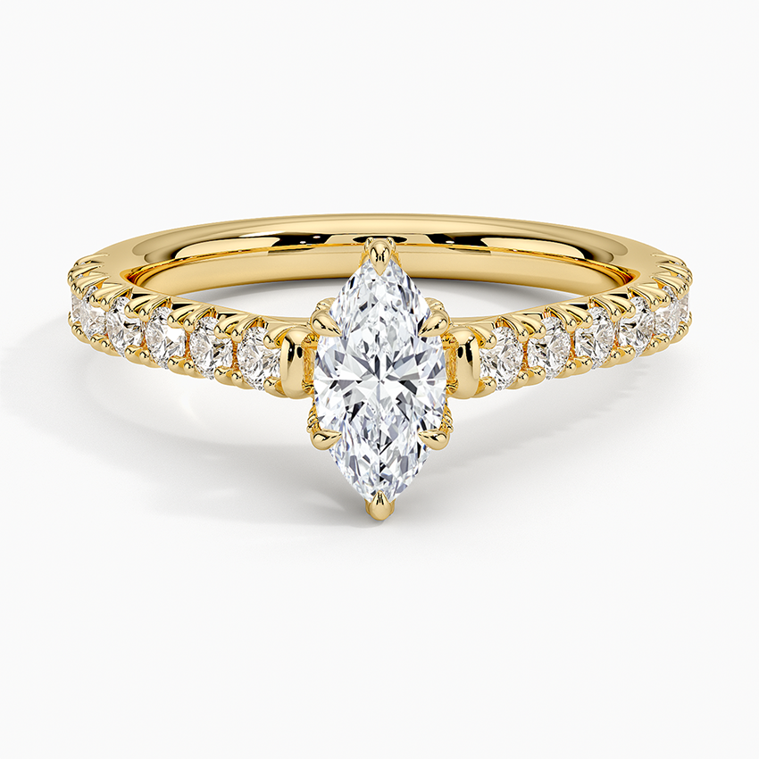 Sienna Half Coverage Hidden Accents Diamond Ring (1/2 ct. tw.) Yellow Gold 18k Marquise Engagement Ring