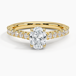 Sienna Half Coverage Hidden Accents Diamond Ring (1/2 ct. tw.) Yellow Gold 18k Oval Engagement Ring