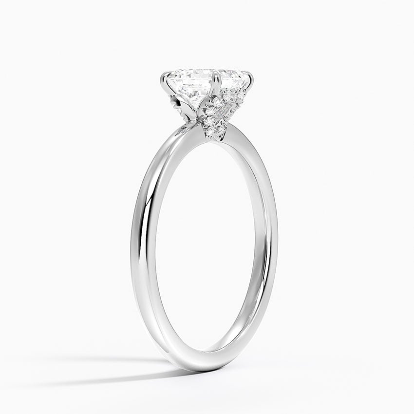 Hidden Heart Diamond Ring Platinum Asscher Engagement Ring