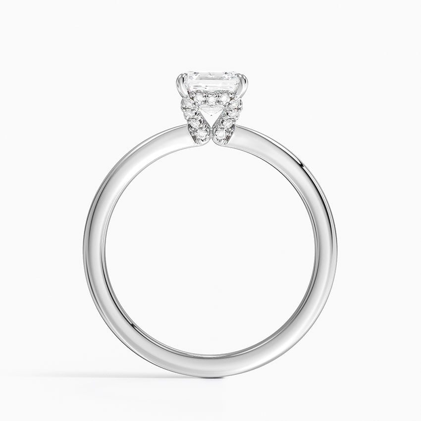 Hidden Heart Diamond Ring Platinum Asscher Engagement Ring
