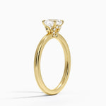 Hidden Heart Diamond Ring Yellow Gold 18k Cushion Engagement Ring