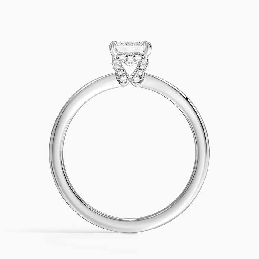 Hidden Heart Diamond Ring Platinum Emerald Engagement Ring