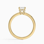Hidden Heart Diamond Ring Yellow Gold 18k Emerald Engagement Ring