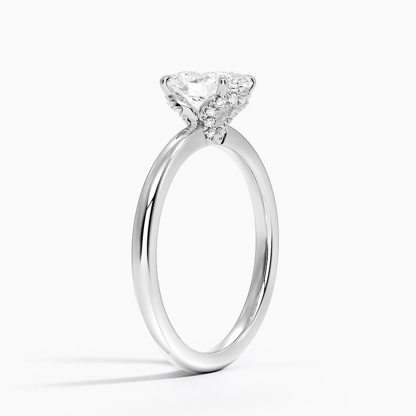Hidden Heart Diamond Ring Platinum Oval Engagement Ring