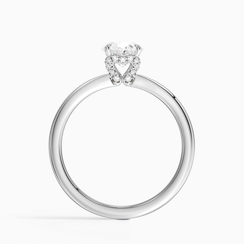 Hidden Heart Diamond Ring Platinum Oval Engagement Ring