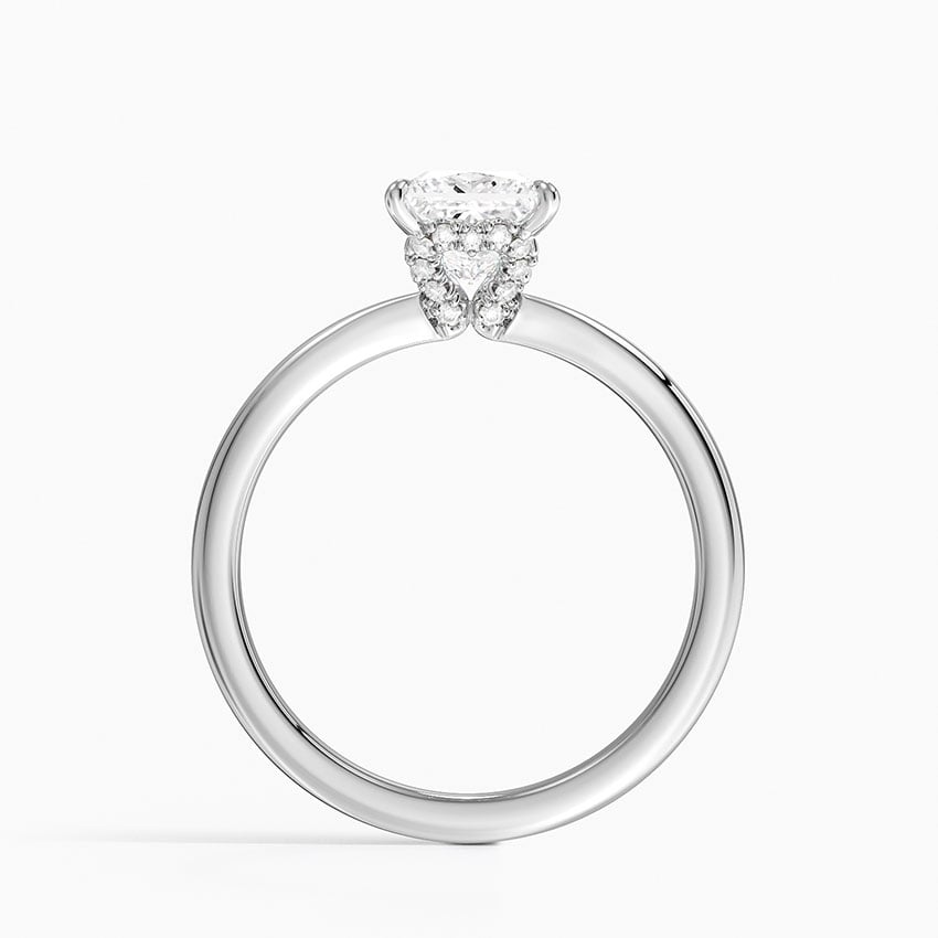Hidden Heart Diamond Ring Platinum Princess Engagement Ring