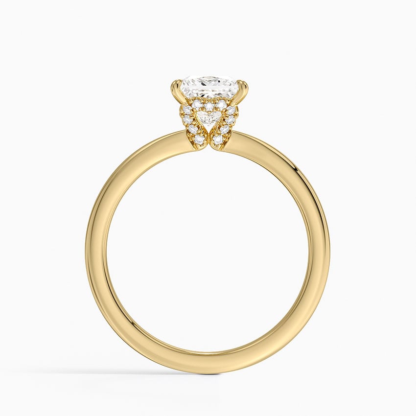 Hidden Heart Diamond Ring Yellow Gold 18k Princess Engagement Ring